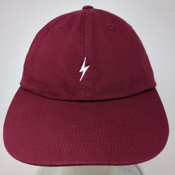 Lightning Bolt Slideback Baseball Cap Red One Size Adjustable Lights Label - Picture 2 of 9